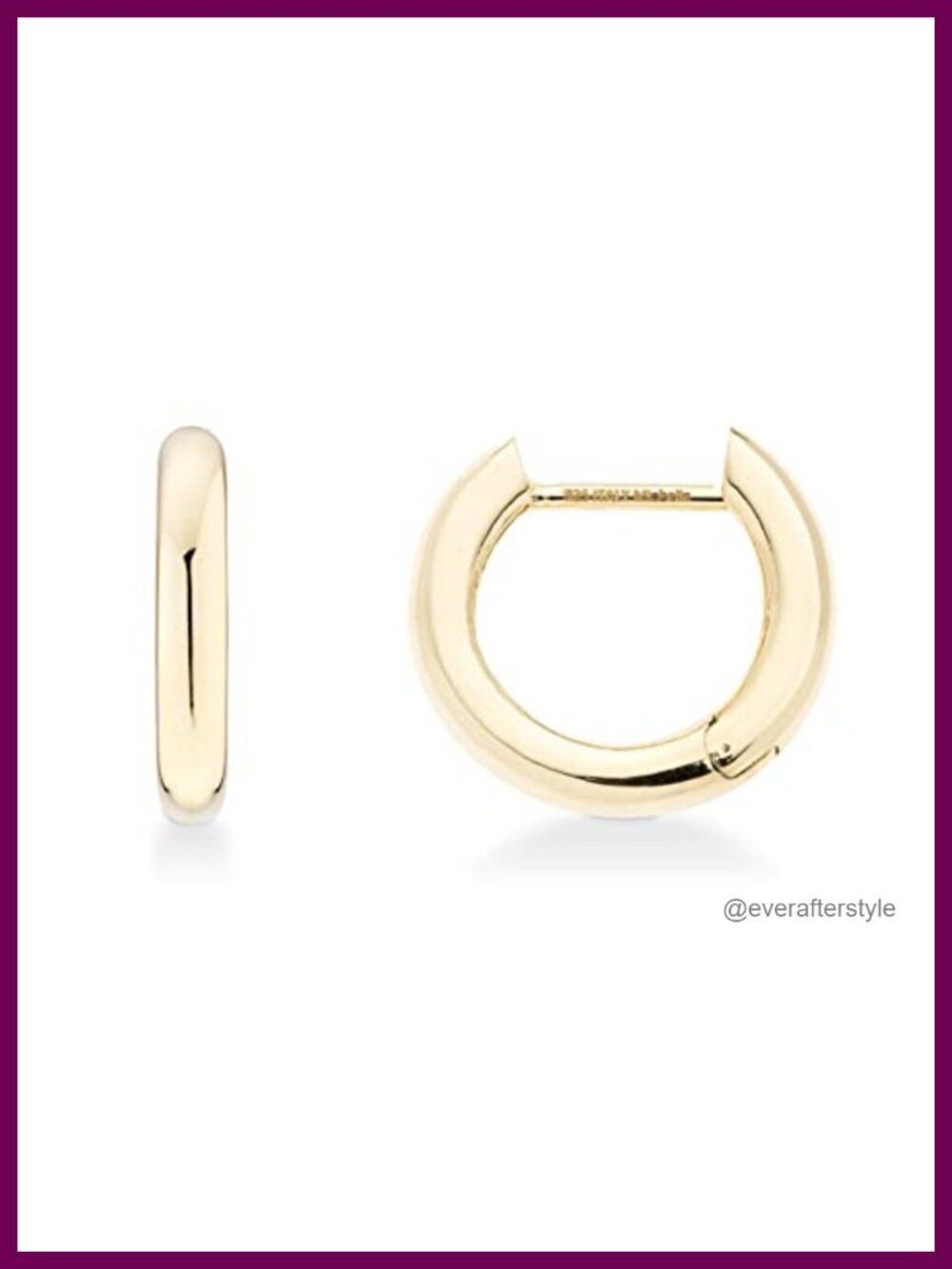 18K Gold Plated Sterling Silver 2.5mm Huggie Hoop Earrings for Women